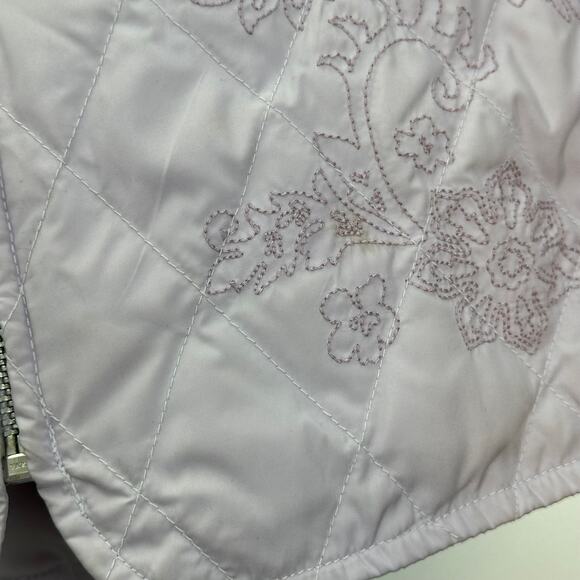 Eddie Bauer Lavender Premium Goose Down Quilted Vest Embroidered Womens Medium M - Picture 8 of 12